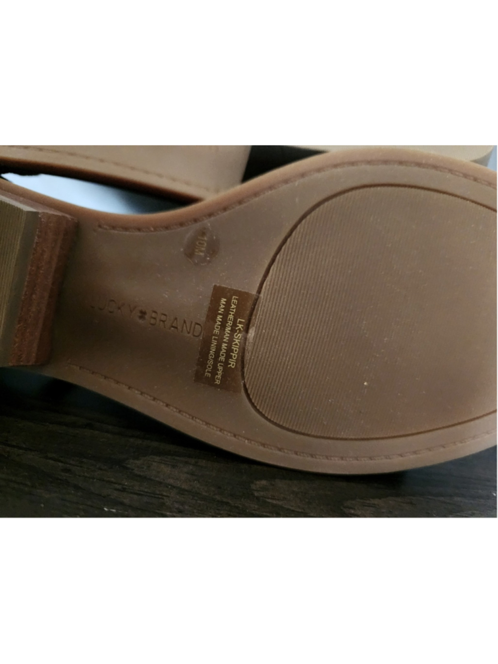 Lucky Brand Skippir LEATHER Gladiator Woven Chunky Block Heel Sandals 10 M BLACK - Picture 11 of 14